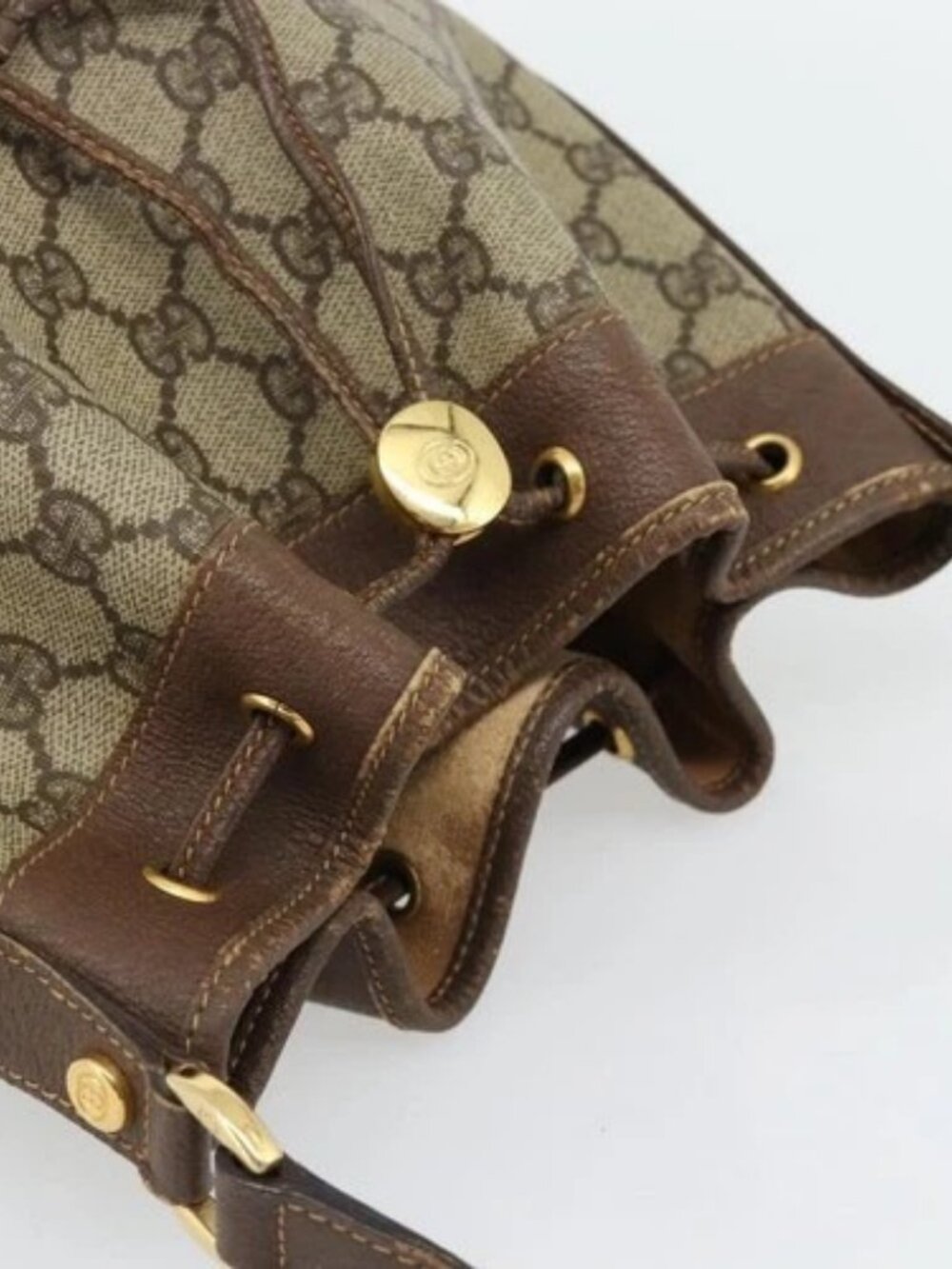 GUCCI GG Supreme Shoulder Bag PVC Beige Gold 001 115 6179 4023 Auth 182381 - Picture 6 of 16